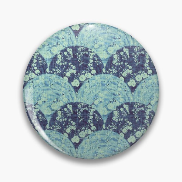 Item preview, Vintage Floral Nasturtium Vine Nouveau Deco Fan - Moonlit Blues designed and sold by LoveAlways-AEP.