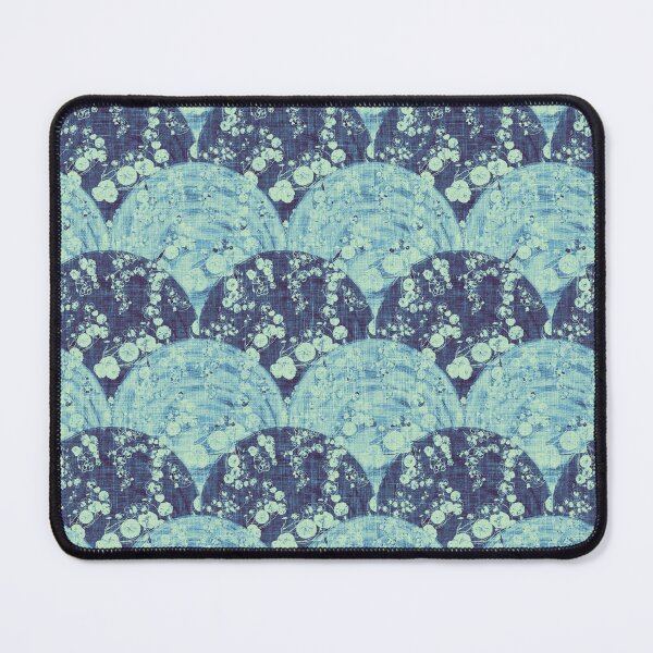 Item preview, Vintage Floral Nasturtium Vine Nouveau Deco Fan - Moonlit Blues designed and sold by LoveAlways-AEP.