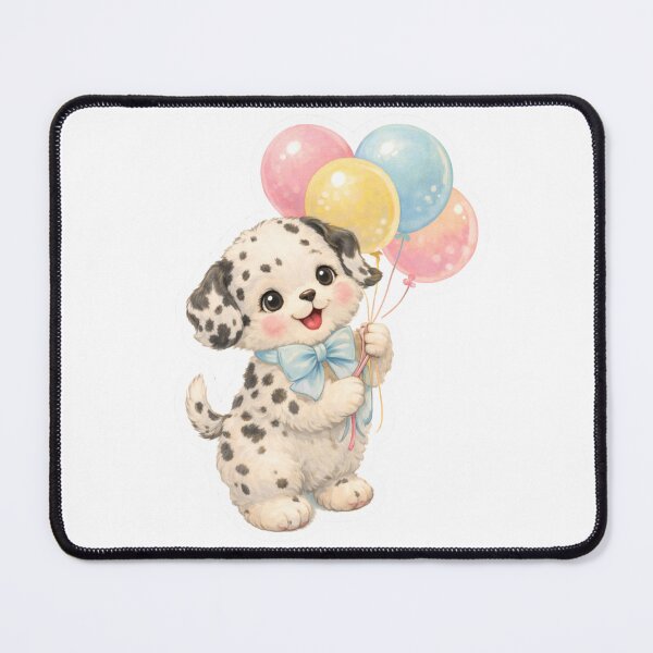 Item preview, Cute Dalmatian Puppy with Balloons – Babycore Pastel Nursery Illustration, Kawaii Dog Art designed and sold by SirensSageStone.
