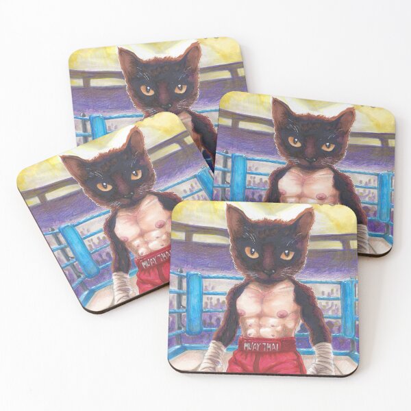Item preview, Kitty at the Kick Boxing Tournament designed and sold by jamesjjonesart.