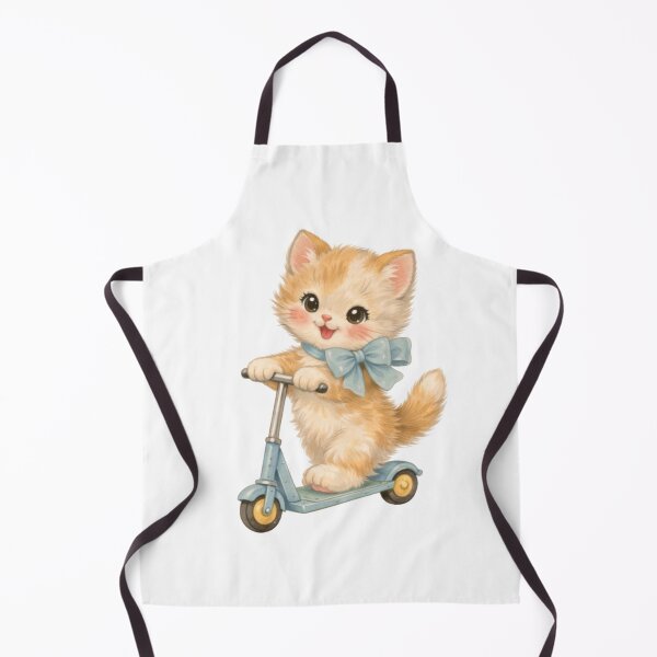 Item preview, Cute Kitten on Scooter – Babycore Pastel Nursery Illustration, Kawaii Cat Art designed and sold by SirensSageStone.