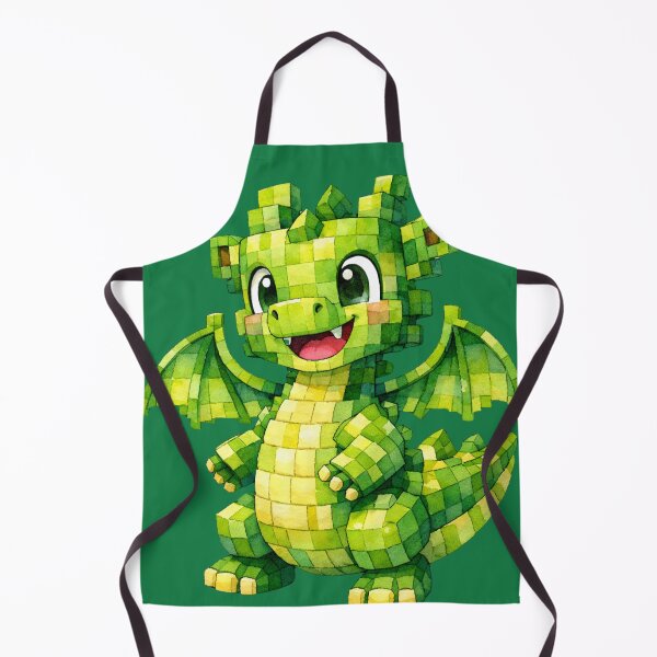 Item preview, Square Watercolour Dragon – Cute Green Geometric Fantasy Dragon designed and sold by inspired-works.