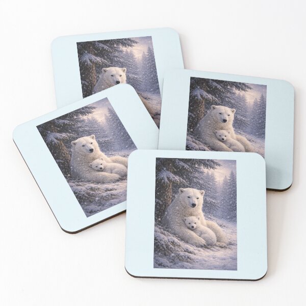 Item preview, Gentle Guardians — Polar Bear and Cub | Northern Forest Magic designed and sold by Novel Works Studio.