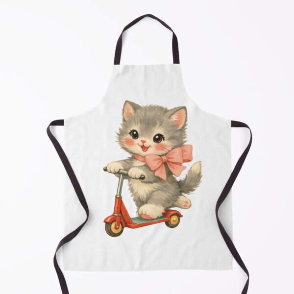 Item preview, Cute Gray Kitten on Scooter with Pink Bow – Babycore Pastel Nursery Illustration, Kawaii Cat Art designed and sold by SirensSageStone.