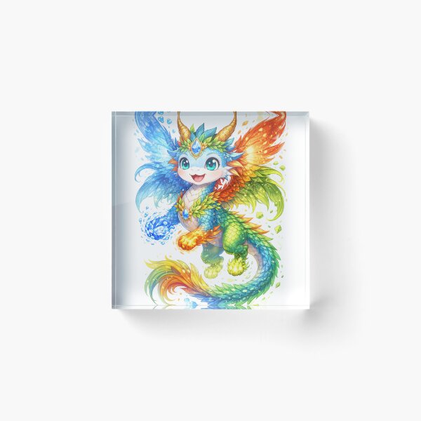 Artikelvorschau, Kiko, der Elementardrache – Verspielte Aquarell-Fantasy entworfen und verkauft von inspired-works.