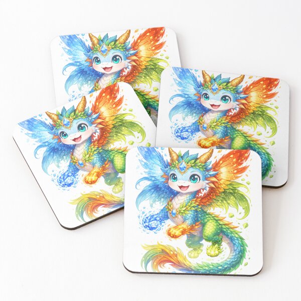 Artikelvorschau, Kiko, der Elementardrache – Verspielte Aquarell-Fantasy entworfen und verkauft von inspired-works.