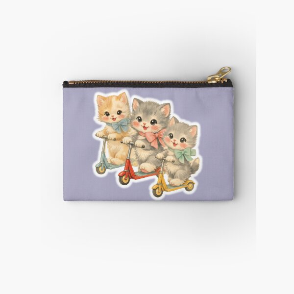 Item preview, Cute Kittens on Scooters – Babycore Pastel Nursery Illustration, Kawaii Cat Friends Art designed and sold by SirensSageStone.