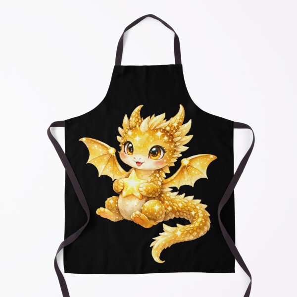 Item preview, Solari the Star Dragon - Sweet Adorable Golden Fantasy Dragon Illustration designed and sold by inspired-works.