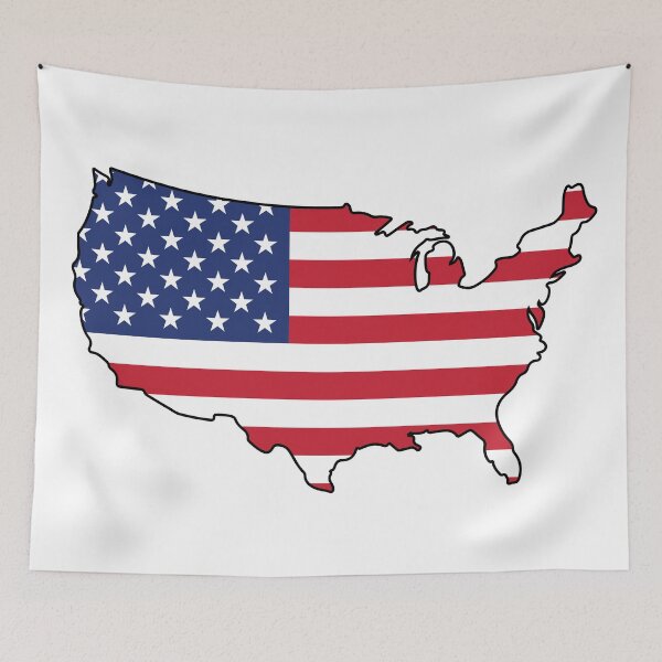 Item preview, American Flag USA Map designed and sold by MarshallStickerX.