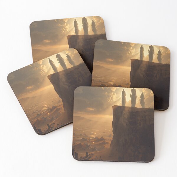 Item preview, The First Walkers |  Mythic Elder Gods Overlooking the Dawn of Humanity | Epic Ancient Fantasy Art designed and sold by Element Horizon Studio.