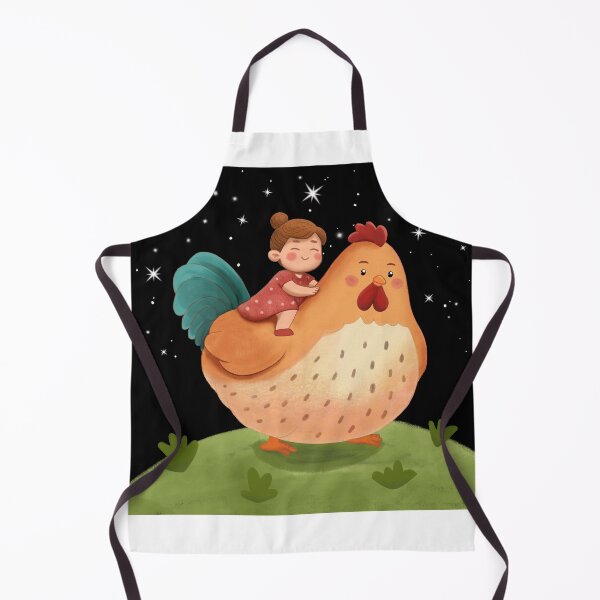 Item preview, Girl Riding a Chicken Mount Under a Starry Night Sky designed and sold by bumblebrush.