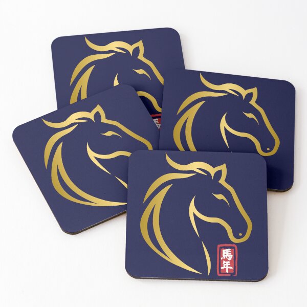 Item preview, Golden Horse Chinese Zodiac Art – Luxury Red and Gold Oriental Design designed and sold by CHANCHANAI.