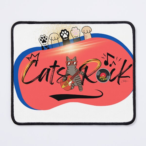 Item preview, Cats Rock – Fun Cat Music Art for Cat Lovers designed and sold by Whiskered Garden Studio.