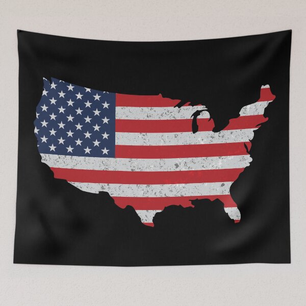 Item preview, Vintage American Flag USA Map designed and sold by MarshallStickerX.