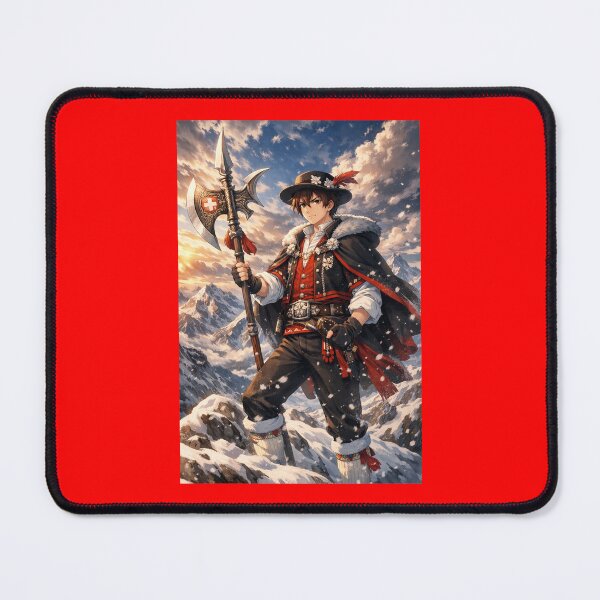Item preview, Swiss Warrior Anime Style – Epic Alpine Warrior with Halberd designed and sold by rolfzogg.