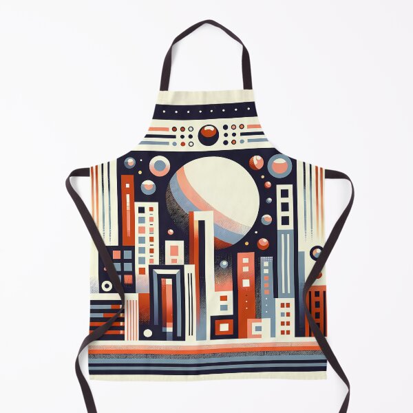 Item preview, Retro Geometric Space Cityscape with Giant Planet designed and sold by InkSmithery.