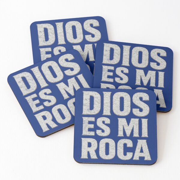 Item preview, DIOS ES MI ROCA - White Stone Typography - Christian designed and sold by Urban-InkStudio.