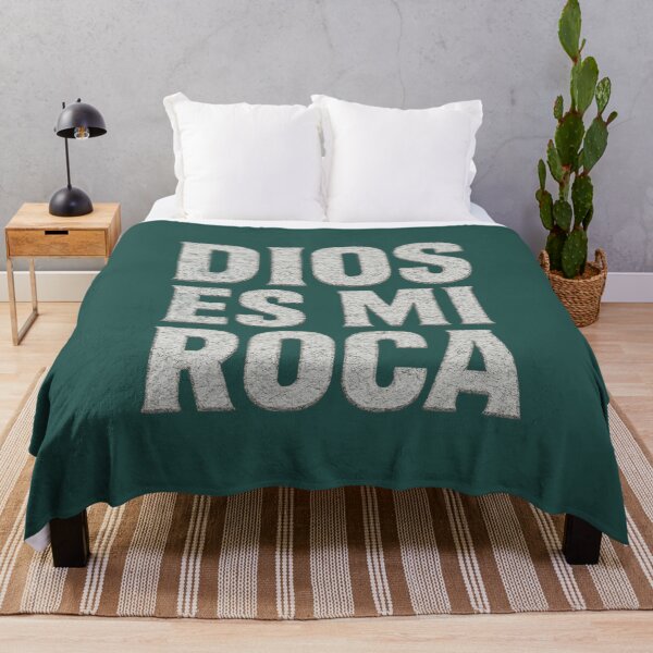 Item preview, DIOS ES MI ROCA - White Stone Typography - Christian designed and sold by Urban-InkStudio.