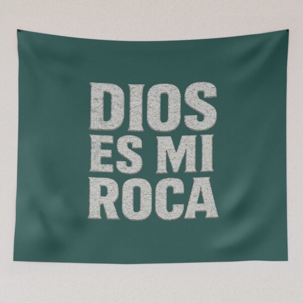 Item preview, DIOS ES MI ROCA - White Stone Typography - Christian designed and sold by Urban-InkStudio.