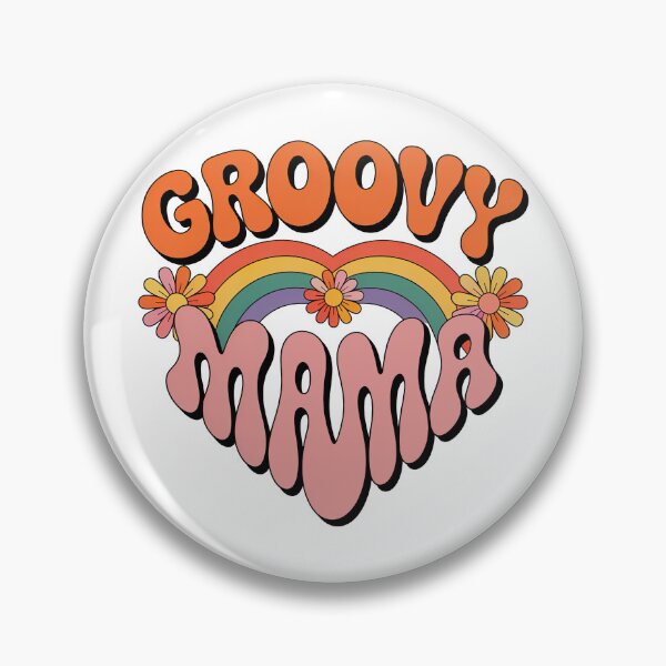 Item preview, Groovy Mama, Retro Vintage Groovy Flowers and Rainbow designed and sold by graphic-genie.