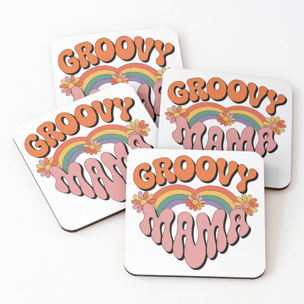 Item preview, Groovy Mama, Retro Vintage Groovy Flowers and Rainbow designed and sold by graphic-genie.