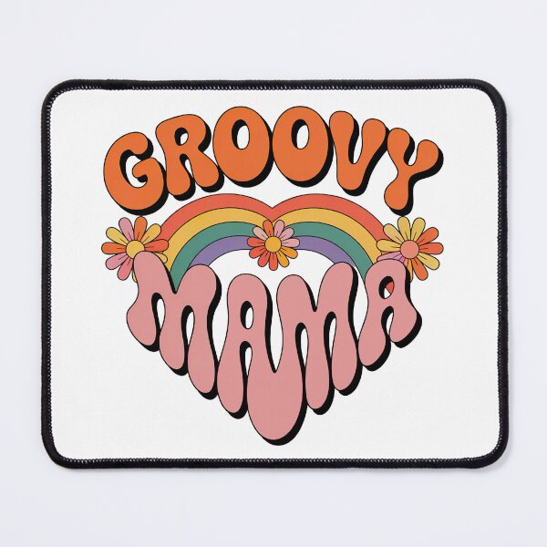 Item preview, Groovy Mama, Retro Vintage Groovy Flowers and Rainbow designed and sold by graphic-genie.