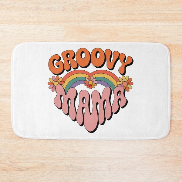Item preview, Groovy Mama, Retro Vintage Groovy Flowers and Rainbow designed and sold by graphic-genie.