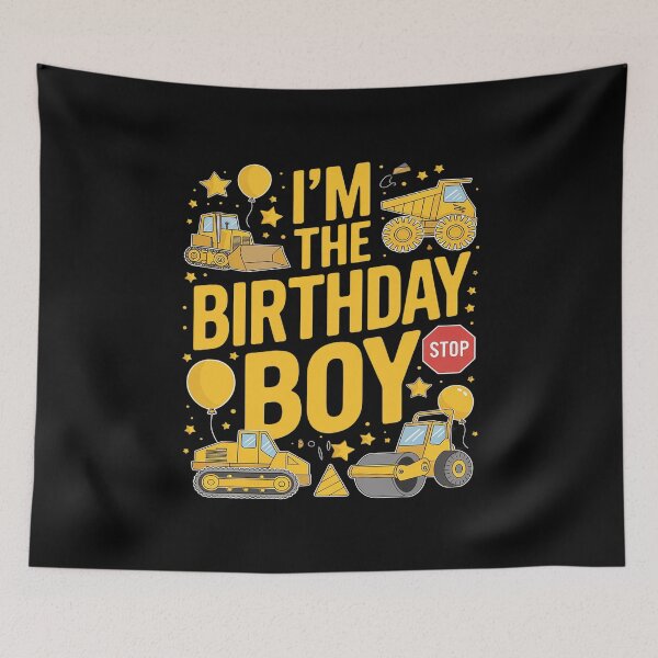 Item preview, I'm The Birthday Boy Matching Construction Theme Bday Kids 1  designed and sold by FadeOfThrone.