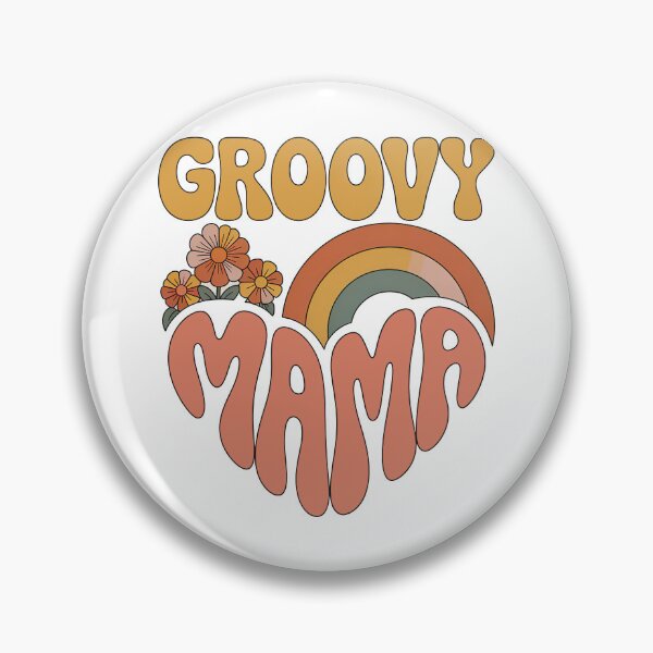 Item preview, Groovy Mama, Retro Vintage Groovy Flowers and Rainbow designed and sold by graphic-genie.