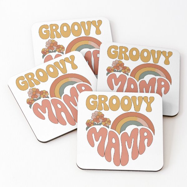 Item preview, Groovy Mama, Retro Vintage Groovy Flowers and Rainbow designed and sold by graphic-genie.