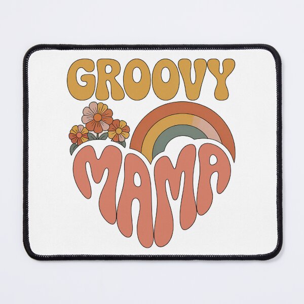 Item preview, Groovy Mama, Retro Vintage Groovy Flowers and Rainbow designed and sold by graphic-genie.