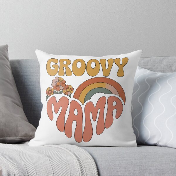 Item preview, Groovy Mama, Retro Vintage Groovy Flowers and Rainbow designed and sold by graphic-genie.