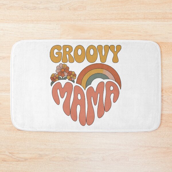 Item preview, Groovy Mama, Retro Vintage Groovy Flowers and Rainbow designed and sold by graphic-genie.