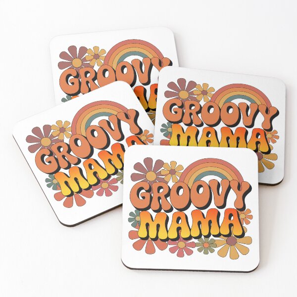 Item preview, Groovy Mama, Retro Vintage Groovy Flowers and Rainbow designed and sold by graphic-genie.