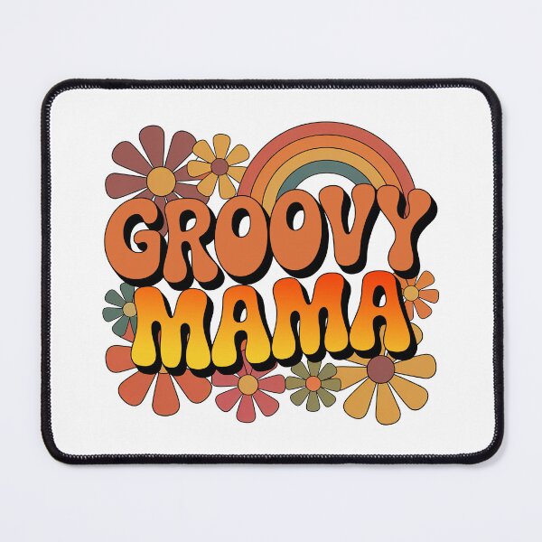 Item preview, Groovy Mama, Retro Vintage Groovy Flowers and Rainbow designed and sold by graphic-genie.
