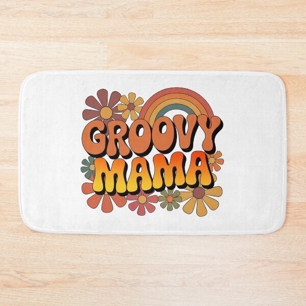 Item preview, Groovy Mama, Retro Vintage Groovy Flowers and Rainbow designed and sold by graphic-genie.