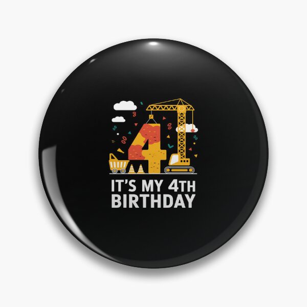 Artikelvorschau, Es ist mein 4. Geburtstag, Jungs, Baustellenbagger, 4 Jahre alt entworfen und verkauft von SyntaxClaw.
