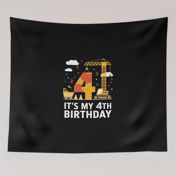 Item preview, It's My 4th Birthday Boys Construction Excavator 4 Years Old6  designed and sold by SyntaxClaw.