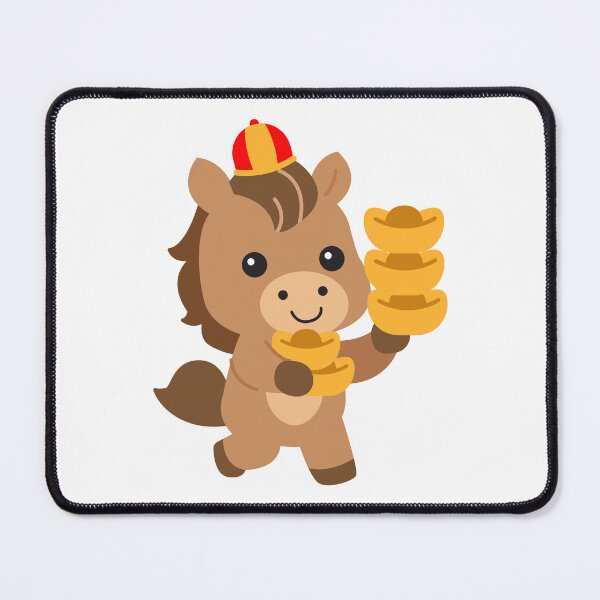 Item preview, Cute Horse Holding Gold Ingots designed and sold by IN Tales.