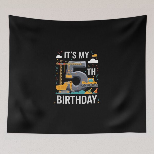 Item preview, It's My 5th Birthday Boys Construction Excavator 5 Years Old  designed and sold by SyntaxClaw.