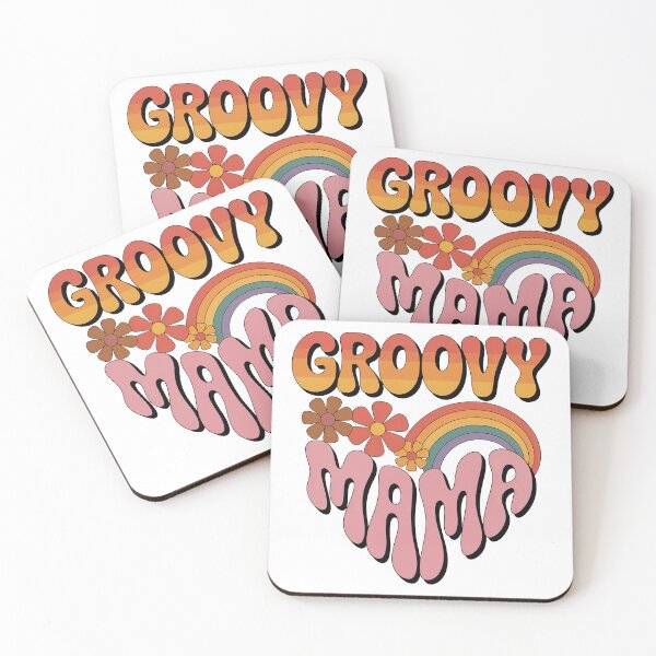 Item preview, Groovy Mama, Retro Vintage Groovy Flowers and Rainbow designed and sold by graphic-genie.