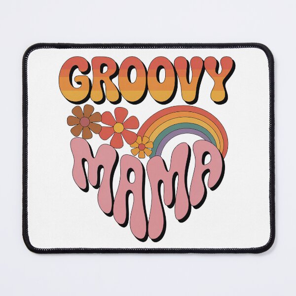 Item preview, Groovy Mama, Retro Vintage Groovy Flowers and Rainbow designed and sold by graphic-genie.