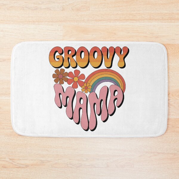 Item preview, Groovy Mama, Retro Vintage Groovy Flowers and Rainbow designed and sold by graphic-genie.