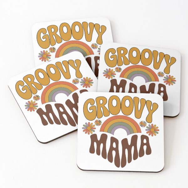 Item preview, Groovy Mama, Retro Vintage Groovy Flowers and Rainbow designed and sold by graphic-genie.
