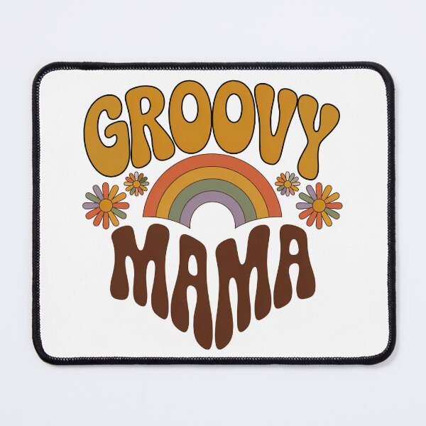 Item preview, Groovy Mama, Retro Vintage Groovy Flowers and Rainbow designed and sold by graphic-genie.