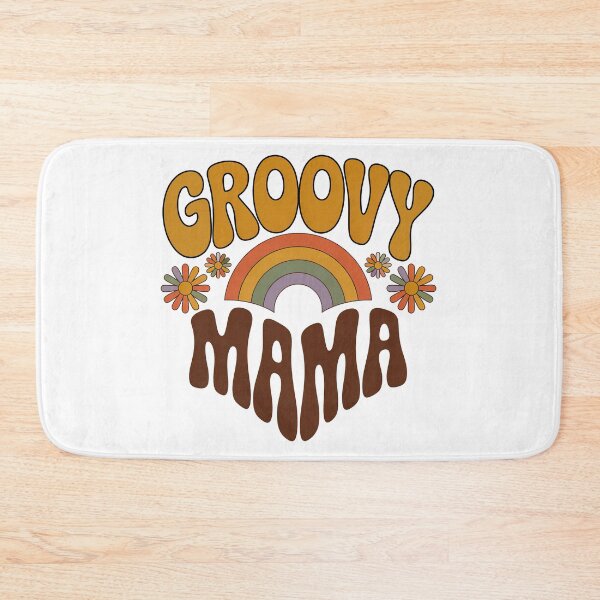 Item preview, Groovy Mama, Retro Vintage Groovy Flowers and Rainbow designed and sold by graphic-genie.
