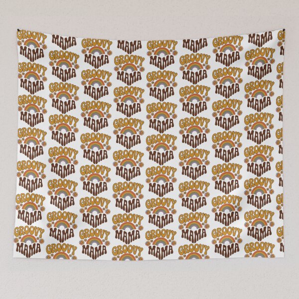 Item preview, Groovy Mama, Retro Vintage Groovy Flowers and Rainbow designed and sold by graphic-genie.