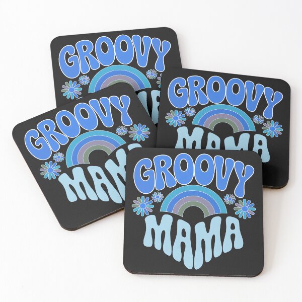 Item preview, Groovy Mama, Retro Vintage Groovy Flowers and Rainbow designed and sold by graphic-genie.
