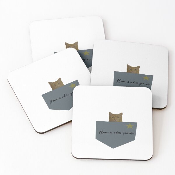 Item preview, ? Home Is Where You Are | Minimalist Orange Tabby Cat Pocket designed and sold by tineldesign.