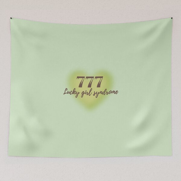 Item preview, 777 Lucky Girl Syndrome • Manifestation Aesthetic Quote • Angel Number Pastel Green Positive Vibes designed and sold by Dharaamagnetiix.